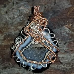 A GORGEOUS Wire Wrapped Druzy Agate